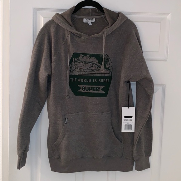 SUPER BRAND MENS GREY SWEATSHIRT SMALL. BRAND NEW! - Picture 1 of 6